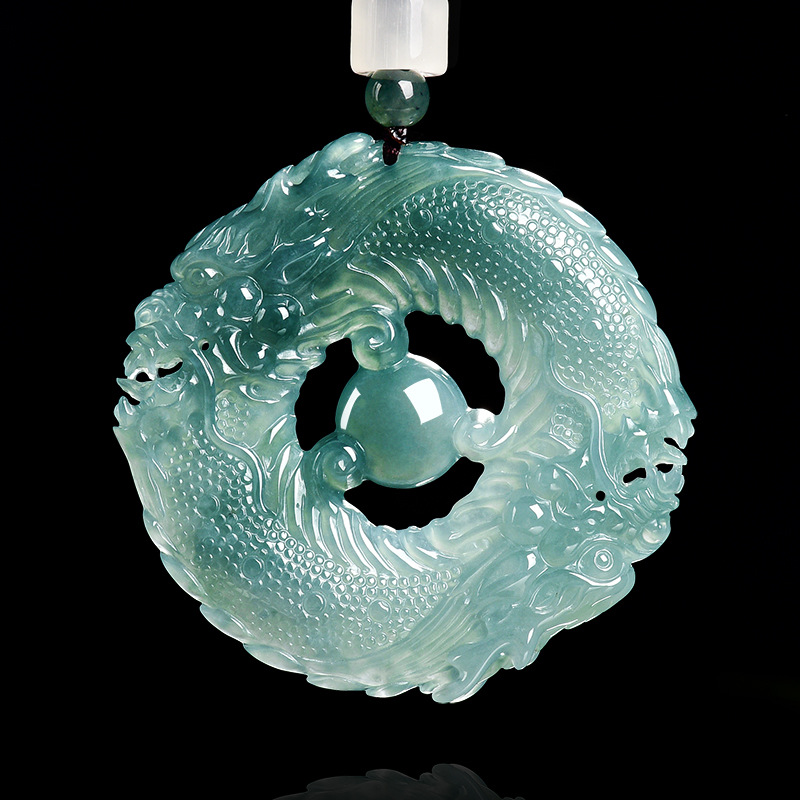 Jewelry & Watches Spółka Z Ograniczoną Odpowiedzialnością Sp Z Oo - Natural Real Emerald Blue Water Jade
