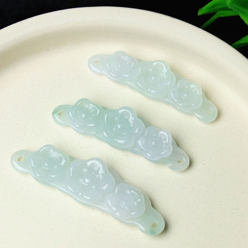 Jewelry & Watches Spółka Z Ograniczoną Odpowiedzialnością Sp Z Oo - 1pc Natural Jadeite Emerald Flower Hand