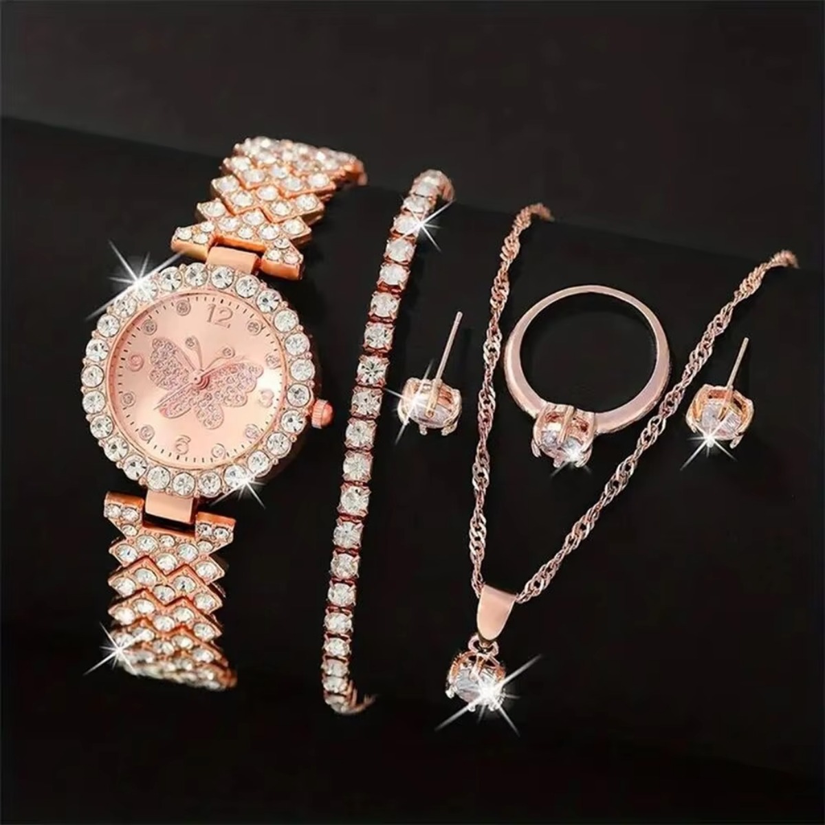 6PCS/Set Luxury Rhinestone But - Jewelry Watch Making review and price