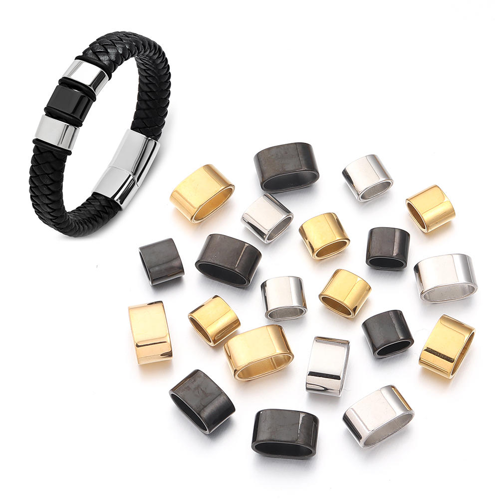 6pcs Flat Stainless Steel Tube - Charm Bracelet Beads review and price