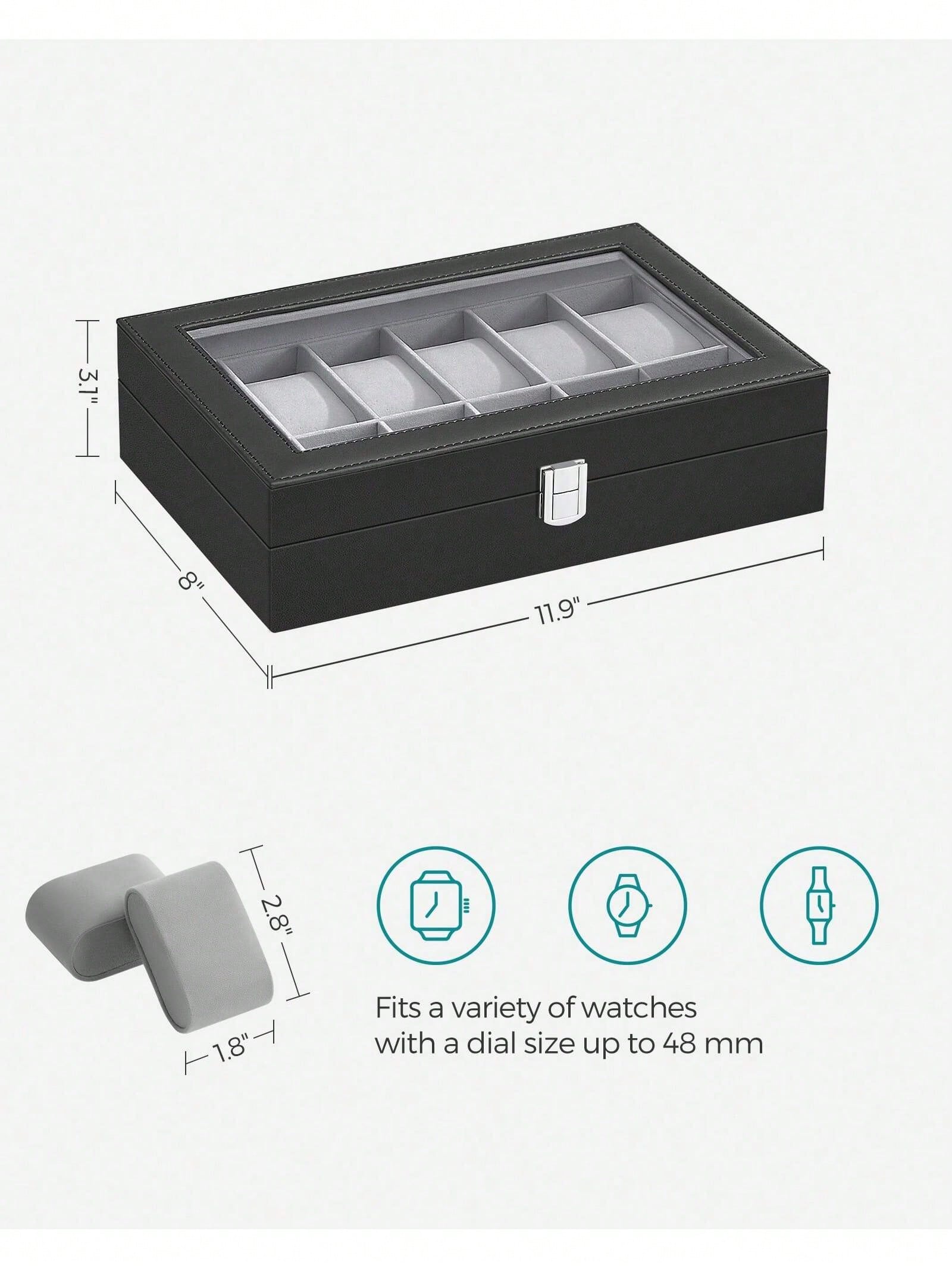 12-Slot Lockable Watch Box wit - Jewelry Box Organizer Watches review and price