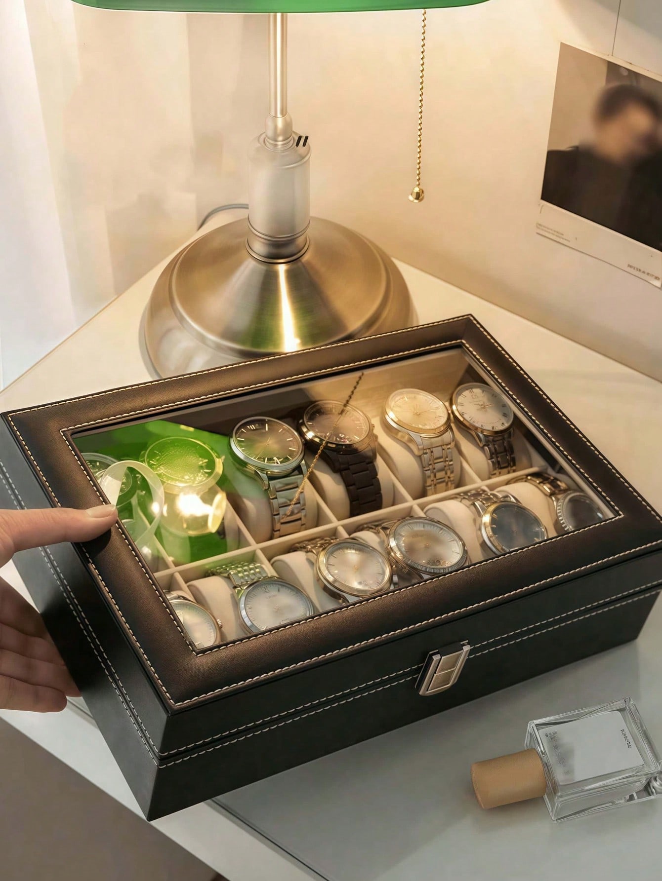 Leather Watch Box with Lock, L - Jewelry Box Organizer Watches review and price