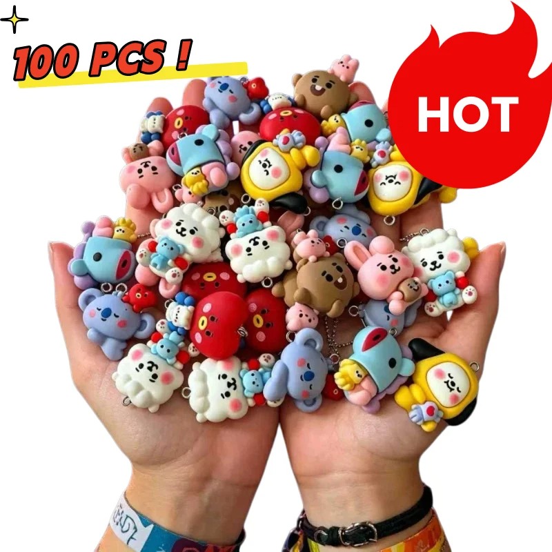 7pcs BT21 Resin Cartoon Charm  - Charm Bracelet Beads review and price