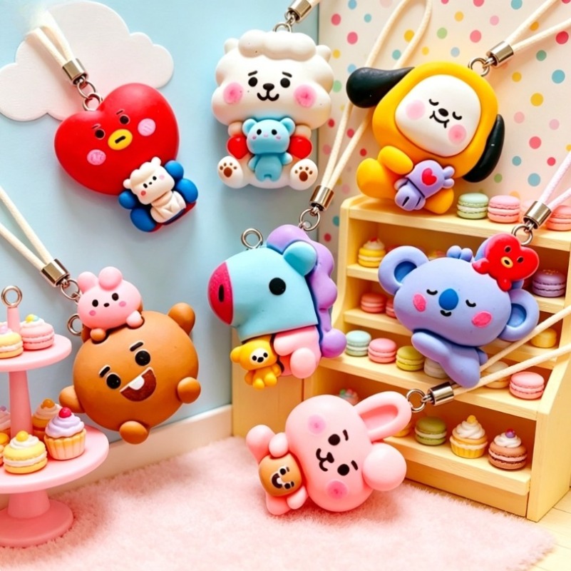 7pcs BT21 Resin Cartoon Charm  - Charm Bracelet Beads review and price