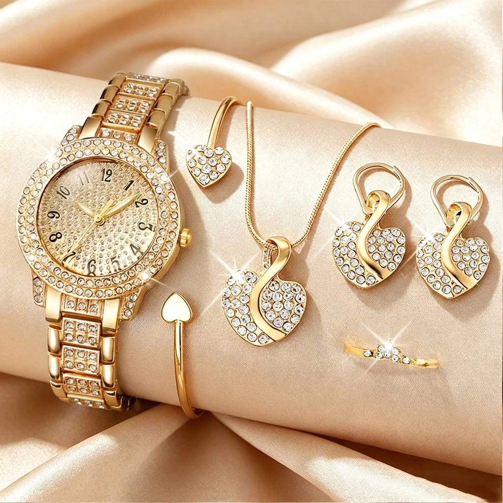 6PCS Fashion Rhinestone Women  - Jewelry Watch Making review and price