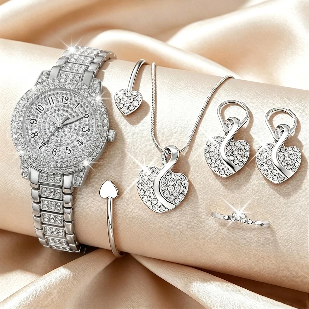 6PCS Fashion Rhinestone Women  - Jewelry Watch Making review and price