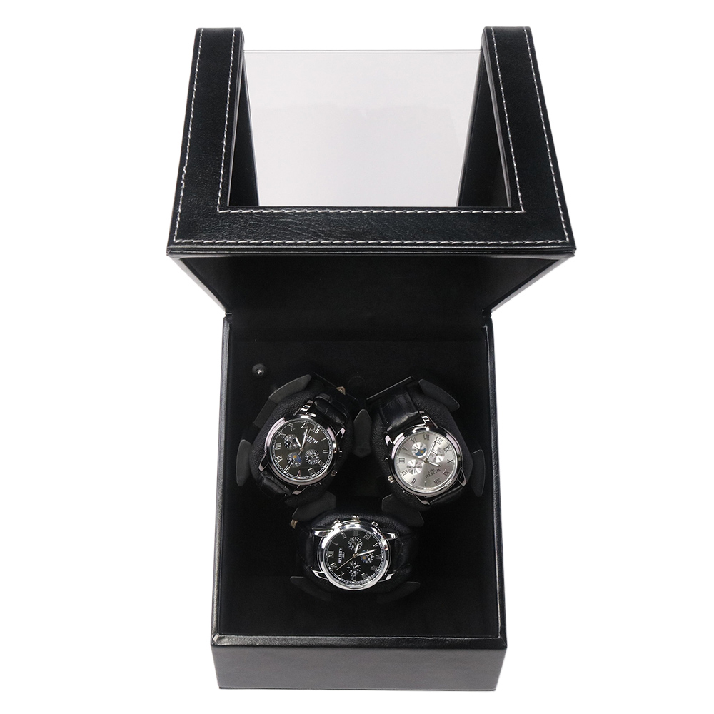 Black PU Leather 3 Slots Real  - Automatic Watch Winder review and price