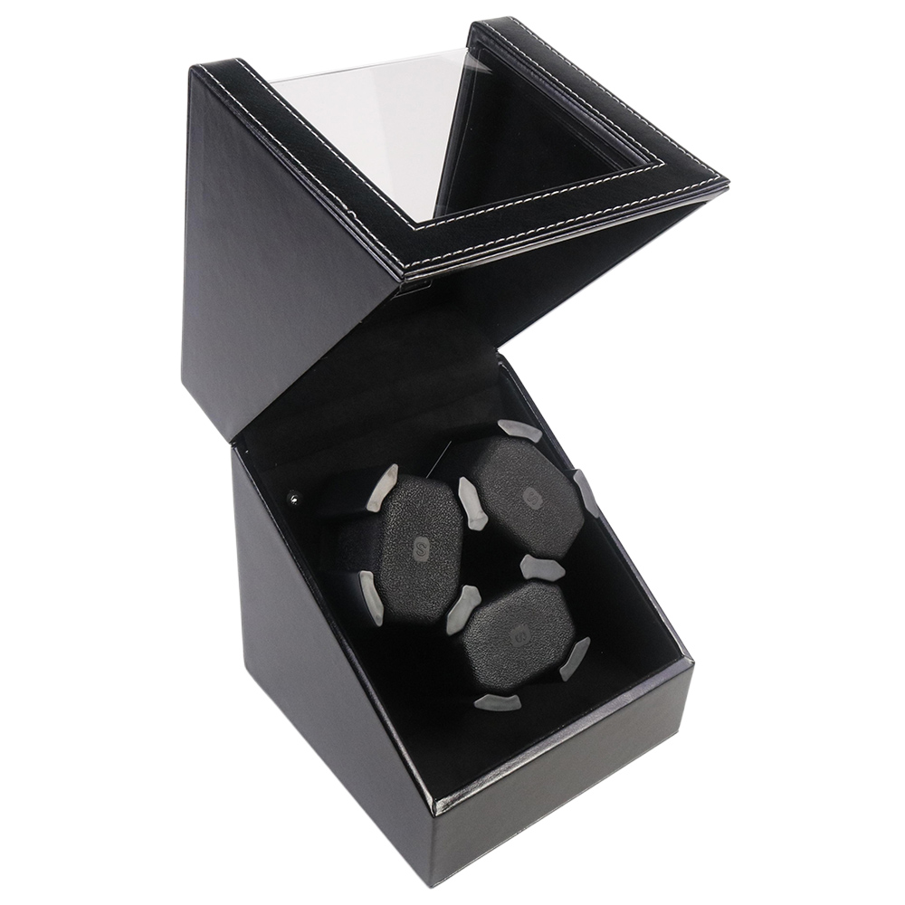 Black PU Leather 3 Slots Real  - Automatic Watch Winder review and price