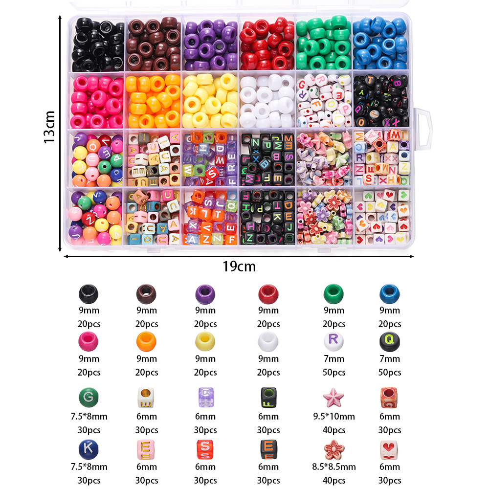 1 Box Colorful Acrylic Pony Be - Charm Bracelet Beads review and price